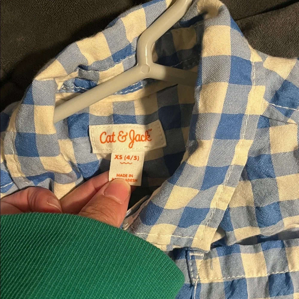 Cat & Jack Blue and Cream Plaid Shirt